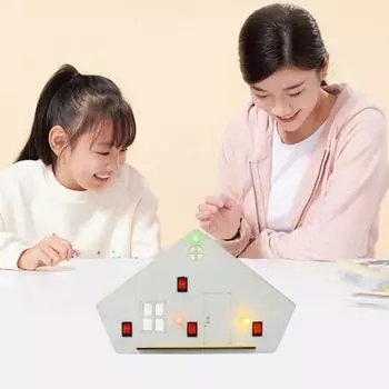 1 комплект DIY Деревянный дом со светодиодным выключателем Серия Параллельная цепь