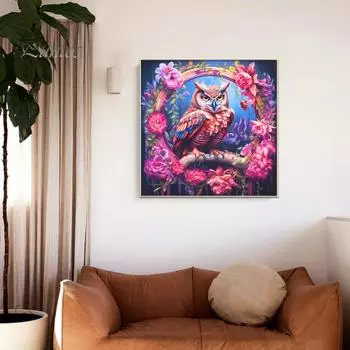 1 комплект DIY комплект алмазной живописи изысканный узор совы горный хрусталь картина ремесленный набор для украшения дома C