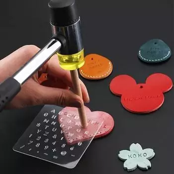 1 комплект DIY кожаная резьба цифровая печать символов кожаная буква штамповка полупрозрачная кожа печатный инструмент подвижный тип медь