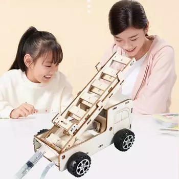 1 комплект DIY модель грузовика с лестницей ручной работы деревянная головоломка спасательная пожарная машина