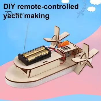 1 комплект DIY модель лодки с дистанционным управлением набор для самостоятельной сборки деревянная головоломка радиоуправляемый корабль строительство ремесла дети STEM образовательная физика научный эксперимент игрушка Car