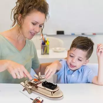 1 комплект DIY модель лодки с дистанционным управлением набор для самостоятельной сборки деревянная головоломка радиоуправляемый корабль строительство ремесла дети STEM образовательная физика научный эксперимент игрушка Car