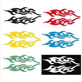 1 комплект DIY Пламя виниловые наклейки наклейки водонепроницаемые универсальные для автомобиля мотоцикла бензобак мотоцикла пламя наклейки комплект наклейки чёрный