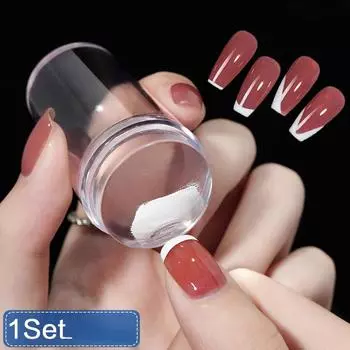 1 комплект, DIY полировка ногтей, штамп для ногтей, инструмент для штамповки ногтей, французский маникюр, скребок для ногтей, силиконовый набор белый