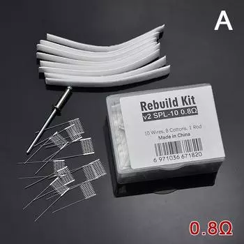 1 комплект DIY Rebuild Kit V2 Spl-10 0,6/0,8 Ом Spl-10 1,0/1,2 Ом Сетка катушки сопротивления провода Замена аксессуаров Инструмент 0.8