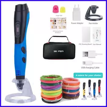 1 комплект DIY ручка 3d ручка для печати для детей креативные развивающие игрушки 3D ручки с чехлом для детей подарок на Рождество и день рождения красный