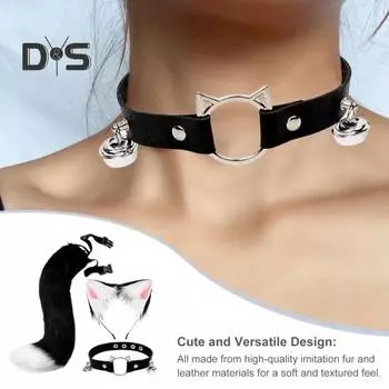 1 комплект для косплея, поддельный лисий хвост, ошейник, мягкий, пушистый, плюшевый, регулируемый обхват талии, нескользящий, для выступлений, клубных танцев, костюмы для пати