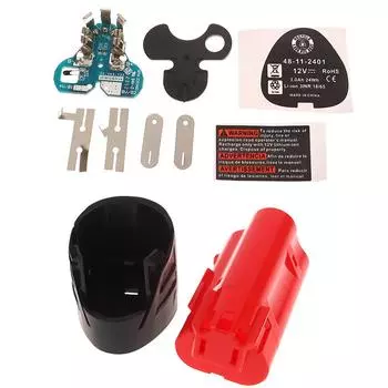 1 комплект для литий-ионного аккумулятора Milwaukee 12 В 1,3 Ач 1,5 Ач для литиевого аккумулятора M12, пластиковый корпус, защитная печатная плата