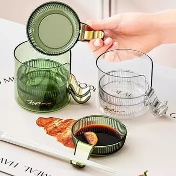 1 комплект для очистки блюда для соуса. Набор удобных чаш для макания. Удобный контейнер для соуса с ручкой. белый