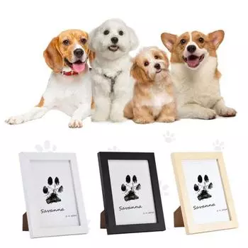 1 комплект для печати лап домашних животных с деревянной фоторамкой, отпечаток лапы собаки и кошки своими руками