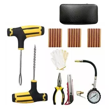 1 комплект для ремонта автомобильных шин, инструменты для устранения проколов, аварийный прокол шин, полоски для помешивания клея, инструмент для ремонта автомобильных аксессуаров