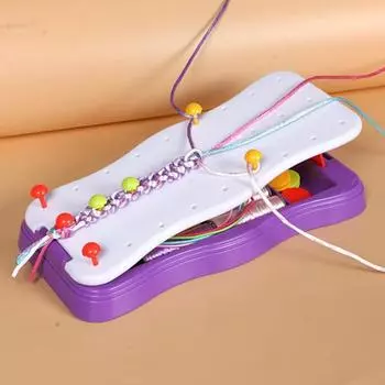 1 комплект для самостоятельного изготовления браслета с цветной веревкой-наклейкой, эластичным шнуром, кнопкой, булавкой, наклейкой, самодельным браслетом, обучающей игрушкой для плетения A