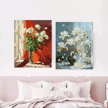 1 комплект для самостоятельной рисования маслом для взрослых с деревянным мольбертом, набор для самостоятельной раскраски по номерам, набор для развития практических навыков B