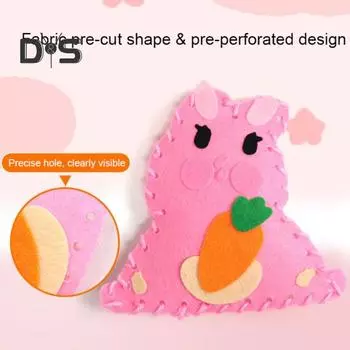 1 комплект для шитья для детей, набор для шитья из нетканого материала ручной работы, птица, кошка, цыпленок, собака, кролик, медведь, плюшевая игрушка, набор для шитья своими руками, для малышей, мальчиков и девочек, подарок красный