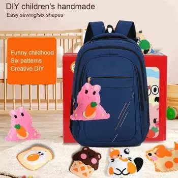 1 комплект для шитья для детей, набор для шитья из нетканого материала ручной работы, птица, кошка, цыпленок, собака, кролик, медведь, плюшевая игрушка, набор для шитья своими руками, для малышей, мальчиков и девочек, подарок красный