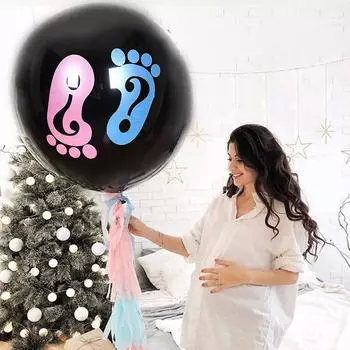 1 комплект для украшения вечеринки, воздушные шары с указанием пола ребенка для мальчика или девочки, черные латексные шары с конфетти, воздушные шары с указанием пола ребенка на день рождения 36inch