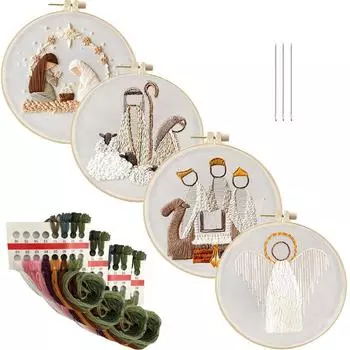 1 комплект для вышивки крестом «Рождественский вертеп» Незаконченные изделия