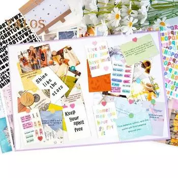 1 комплект Доска визуализации Журнал манифестации с 270 карточками Наклейки Персонализированные вдохновляющие принадлежности для дома и школы фиолетовый
