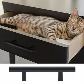 1 комплект дверных ручек в современном стиле из нержавеющей стали, дверная ручка для ящика, мебельная ручка, товары для дома S чёрный