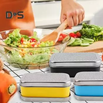 1 комплект, двухсторонняя ручная терка для сыра, измельчитель овощей из нержавеющей стали с чистящей щеткой для дома чёрный