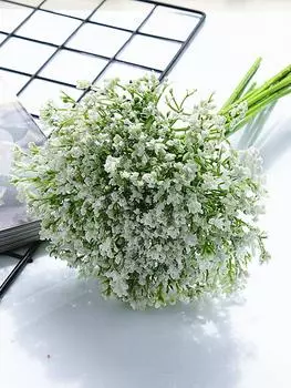 1 комплект «Дыхание ребенка», искусственные цветы, пластиковые цветочные растения, гипсофила для домашнего декора отеля, свадебный букет белый