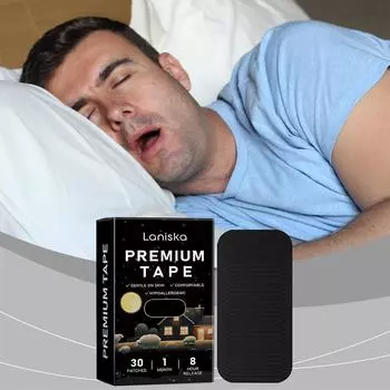 1 комплект дыхательных пластырей для закрытого рта против храпа ночные ленты улучшают состояние полости рта уменьшают болезненность C1L6 Black-1set