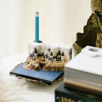 1 комплект, еженедельный календарь, креативный 3D календарь-замок со светодиодной подсветкой, резьба по бумаге, художественный настольный календарь для украшения дома