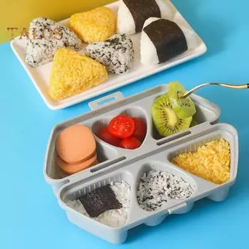 1 комплект, форма для онигири, пищевая многофункциональная, удобная, полезная, 6 решеток, коробка для приготовления онигири бенто, коробка для приготовления кухонных принадлежностей baby голубой