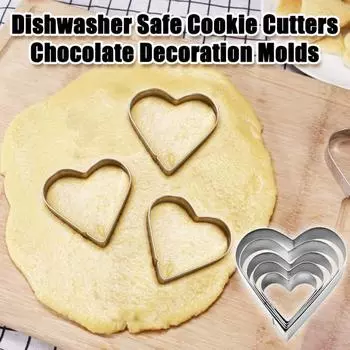 1 комплект формочек для печенья из нержавеющей стали, форма для печенья в форме сердца, легко моющаяся, универсальная форма для выпечки для домашней кухни серебряный