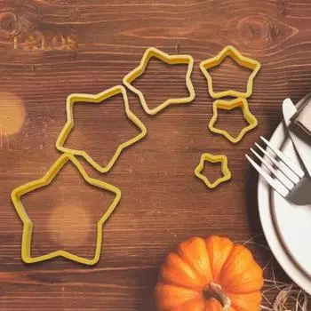 1 комплект формочек для печенья, креативная антипригарная пластиковая привлекательная креативная формочка для печенья в форме звезды для вечеринки жёлтый