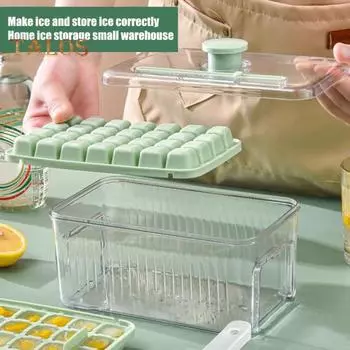 1 комплект формы для льда, пищевой класс, сделай сам, удобный и полезный лоток для приготовления льда с лопаткой, кухонные принадлежности зелёный