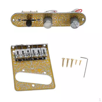 1 комплект гитарных предварительно подключенных контрольных пластин с винтами и ключом для любителей электроники, золото