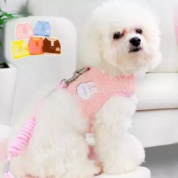 1 комплект гладких краев жилета для собак удобная одежда для домашних животных с рисунком кролика и медведя L розовый