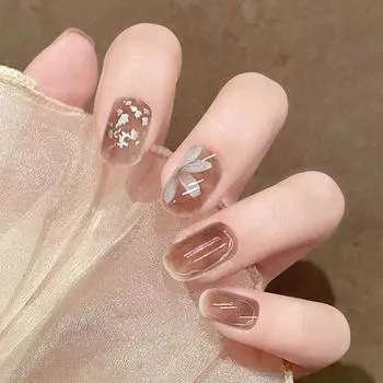 1 комплект, глазурь для ногтей, носимые цветные накладные янтарного цвета, декоративные ногти «сделай сам», винтажные