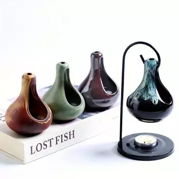 1 комплект, глазурованная курильница для благовоний, восковая горелка, ароматерапия, подвесная печь, украшение для стола, 4 цвета