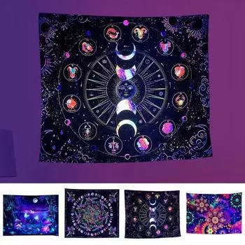 1 комплект гобеленов, устойчивых к УФ-излучению, светящихся в темноте, настенных настенных обоев 3XL