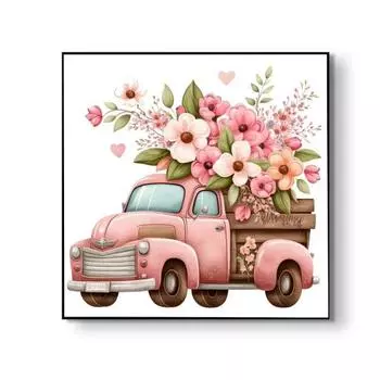 1 комплект горный хрусталь цветок картина автомобиля 5D DIY декоративная работа горный хрусталь рисунок для потрясающей завершенной отделки розовый