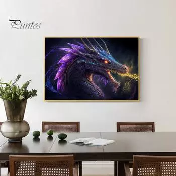 1 комплект горный хрусталь картина ремесло комплект DIY 5D дракон узор горный хрусталь картина художественное ремесло для домашнего декора стены B