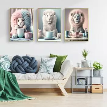 1 комплект горный хрусталь с изображением льва и холста, дрель, восковая пластина, 5D полная дрель, сделай сам A