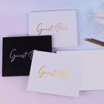 1 комплект гостевой книги на свадьбу с коробкой для карточек, приемов, детского душа, дня рождения, воспоминаний, гостевая книга с 50 страницами розового золота
