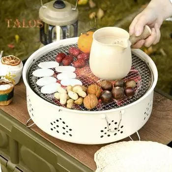 1 комплект гриль для барбекю легкий прочный портативный гриль для костра из нержавеющей стали для кемпинга пикников на открытом воздухе темно-серого