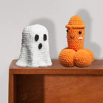 1 комплект Хэллоуин Смешные Вязаные Крючком Милые Вязаные Украшения Креативная Вязаная Кукла Привидение Привидение и Тыква Домашняя Вечеринка Подарки 9cmx6.5cm