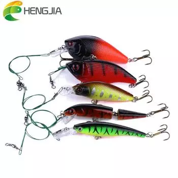 1 комплект Hengjia Minnow, рыболовная приманка, воблер, пластиковая рыболовная приманка, форель, окунь, щука, рыболовные снасти