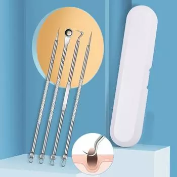 1 комплект игл для удаления черных точек, многоразовый эффективный многоразовый гладкий портативный инструмент для чистки лица, набор из нержавеющей стали для удаления угрей и комедонов E серебряный