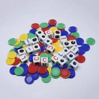 1 комплект игральных костей, левый и правый центральный набор кубиков, забавные интерактивные игрушки в кости с коробкой для хранения для домашней вечеринки красный