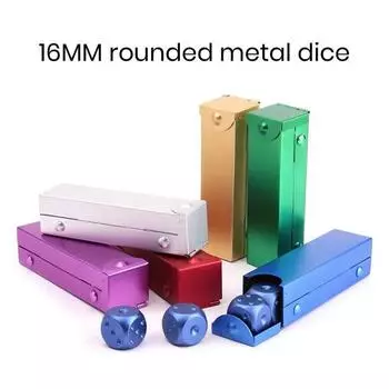 1 комплект игральных костей, портативные игральные кости из алюминиевого сплава с футляром для хранения, долговечные металлические игральные кости для игр для вечеринок серебряный