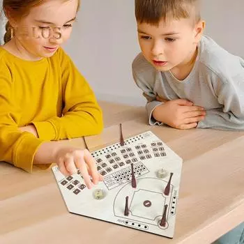 1 комплект игровых костей для бейсбола, деревянная настольная игровая доска для бейсбола с кубиками, набор игровых костей для бейсбола для домашней вечеринки, ночных путешествий 1 Set