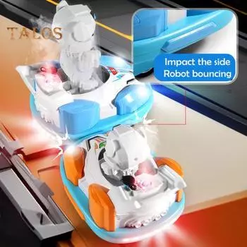 1 комплект игрушечных машинок с дистанционным управлением и световым распылением, музыкальная битва для 2 игроков, интерактивная фигурка робота-катапульты 2,4 ГГц, игрушечный автомобиль красный/синий