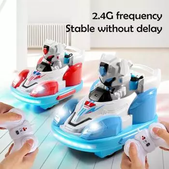 1 комплект игрушечных машинок с дистанционным управлением и световым распылением, музыкальная битва для 2 игроков, интерактивная фигурка робота-катапульты 2,4 ГГц, игрушечный автомобиль
