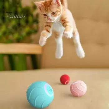 1 комплект, игрушка для кошек, электронная игрушка-мяч для кошек, автоматический катящийся шар, интерактивный мяч-дразнилка для кошек, товары для домашних животных красный